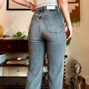 Re/Done Women's Classic Gray Straight Leg Jeans